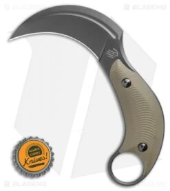 Bastinelli Creations B.A.K. Karambit Fixed Blade Knife OD Green (3.25" Black) -EOSS Knives Shop Bastinelli Creations B.A.K Fixed Blade 3D OD Green BHQ 115146 LS Bottlecap