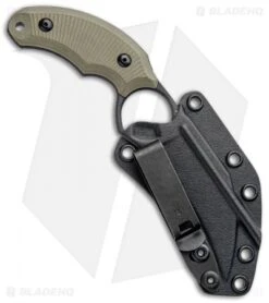 Bastinelli Creations HARPY Karambit Fixed Blade OD Green (3.25" Black SW) -EOSS Knives Shop Bastinelli Creations HARPY Fixed OD Green BHQ 98865 jr sheath