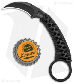 Bastinelli PiKa Picoeur Karambit Fixed Blade Knife Wrapped (1" Black) -EOSS Knives Shop Bastinelli PiKa Picoeur Karambit Wrapped Black BAS202BW BHQ 101510 jr bottlecap