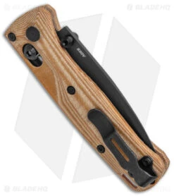 Flytanium Crossfade Natural Linen Micarta + Benchmade Mini Bugout (3" BLK) -EOSS Knives Shop Benchmade Mini Bugout Flytanium Crossfade Natural Linen Micarta Black BHQ 138204 jr side