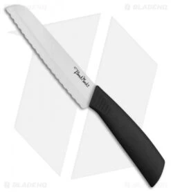 Benchmark Ceramic Bread Knife Black Polymer (11" White Full Serr)