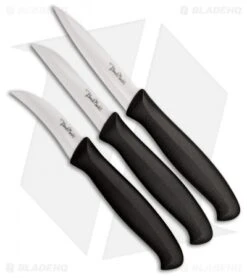 Benchmark Ceramic Paring 3-Piece Set Black Rubber