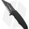 Blackhawk Be-Wharned Sideliner Knife Black G-10 (3.25" Black Partial Serrated)