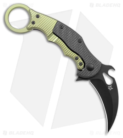 Brighten Blades Moonstruck Karambit Green Titanium W/ Carbon Fiber (2.5" Black) 2 Brighten Blades Moonstruck Karambit Green Titanium W/ Carbon Fiber (2.5" Black) - Image 2