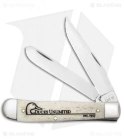 Case Cutlery Ducks Unlimited Trapper Knife Natural Smooth Bone (6254 SS)