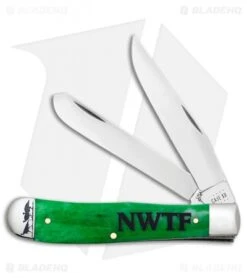 Case Cutlery Trapper Knife 4.1" Bright Green NWTF Smooth Bone (18773) 6254 SS