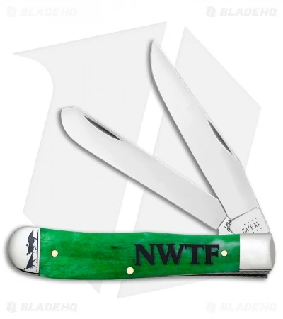 Case Cutlery Trapper Knife 4.1" Bright Green NWTF Smooth Bone (18773) 6254 SS 1 Case Cutlery Trapper Knife 4.1" Bright Green NWTF Smooth Bone (18773) 6254 SS