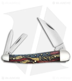 Case Seahorse Whittler Pocket Knife Vintage American Flag Bone