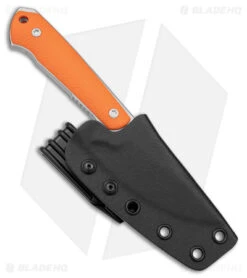 Dervish Knives Prima Fixed Blade Knife Orange G-10 (3.5" Two-Tone) -EOSS Knives Shop Dervish Prima Fixed Blade Orange G 10 TT Satin SW BHQ 179707 jr sheath