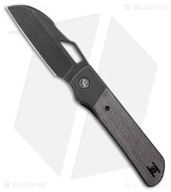 Divo Knives Stout Frame Lock Knife Titanium/Black Micarta (3" BW)