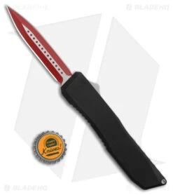 EOS Harpoon OTF Automatic Knife Dagger Black Aluminum (3.75" Two-Tone Red) -EOSS Knives Shop EOS Harpoon OTF Auto Dagger Black Aluminum Raw TT Red BHQ 176938 jr bottlecap