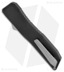 EOS Harpoon OTF Automatic Knife Dagger Black Aluminum (3.75" Two-Tone Red) -EOSS Knives Shop EOS Harpoon OTF Auto Dagger Black Aluminum Raw TT Red BHQ 176938 jr side