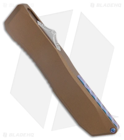 EOS Harpoon OTF Automatic Knife Tanto Bronze Alum/Blue (3.75" Two-Tone) 2 EOS Harpoon OTF Automatic Knife Tanto Bronze Alum/Blue (3.75" Two-Tone) - Image 2