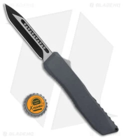 EOS Harpoon OTF Automatic Knife Tanto Gunmetal Alum/Black (3.75" Two-Tone) -EOSS Knives Shop EOS Harpoon OTF Auto Tanto Gunmetal Aluminum Black Black BHQ 176933 jr bottlecap