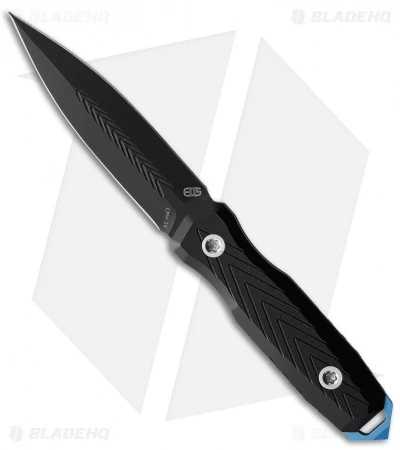EOS Mini Thresher Fixed Blade Knife Black G-10 Blue Spike (3" Black) 1 EOS Mini Thresher Fixed Blade Knife Black G-10 Blue Spike (3" Black)
