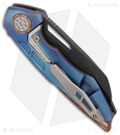 EOS Neptune Flipper Knife Blue Ti W/ Copper (3.1 Black DLC) 2 EOS Neptune Flipper Knife Blue Ti W/ Copper (3.1 Black DLC) - Image 2