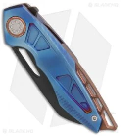 EOS Neptune Flipper Knife Blue Ti W/ Copper (3.1 Black DLC) 6 EOS Neptune Flipper Knife Blue Ti W/ Copper (3.1 Black DLC) -EOSS Knives Shop EOS Neptune 613 Ti Anodized Blurple Copper HW DLC BHQ 86308 er spine