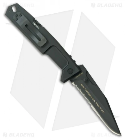 Extrema Ratio M.P.C. Lock Back Knife Black Aluminum (4.5" Black Serr) 2 Extrema Ratio M.P.C. Lock Back Knife Black Aluminum (4.5" Black Serr) - Image 2