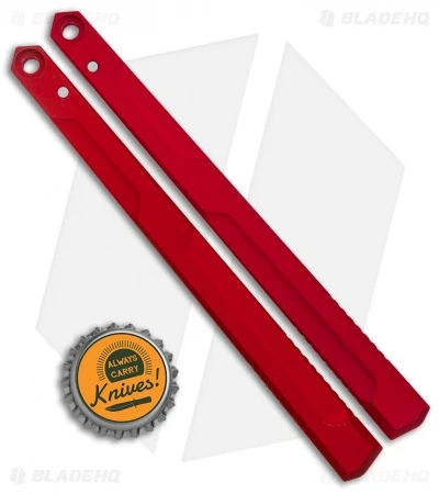 Flytanium V1.5 Channel Aluminum Handles For Kershaw Lucha Balisong - Red 4 Flytanium V1.5 Channel Aluminum Handles For Kershaw Lucha Balisong - Red - Image 4