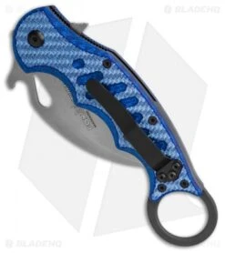 Fox Karambit Folding Knife Blue Twill G-10 (3" SW) 479BLTSW -EOSS Knives Shop Fox Karambit Blue Twill G10 BHQ 138464 td spine
