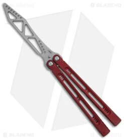 Heibel Knives Menace Balisong Trainer Red Aluminum (4.3" Satin)