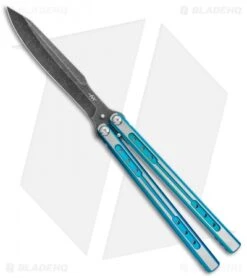 Heibel Knives Sapient Balisong Knife Teal Ano Two-Tone (4.25" Black SW) #70