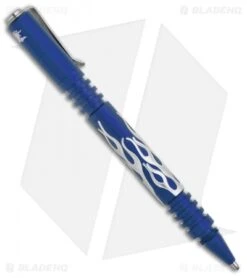 Hinderer Knives Aluminum Investigator Pen Flames (Matte Blue) 6 Hinderer Knives Aluminum Investigator Pen Flames (Matte Blue) -EOSS Knives Shop Hinderer Knives Aluminum Investigator Pen Flames SW Matte Blue BHQ 136381 jr open2