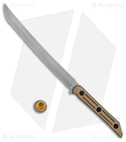 Jake Hoback Knives Kwaichete Fixed Blade Knife Coyote SureTouch (12" Stonewash) -EOSS Knives Shop Hoback Knives Kwaichete Coyote SW BHQ 150158 jr bottlecap