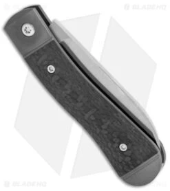Jack Wolf Knives K9 Jack Slip Joint Pocket Knife Black Carbon Fiber (2.9" Satin) -EOSS Knives Shop Jack Wolf Knives K9 Jack SJ Pocket Knife Black CF Satin BHQ 141938 jr side