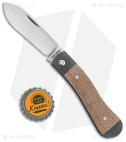Jack Wolf Knives K9 Jack Slip Joint Pocket Knife Natural Micarta (2.9" Satin) -EOSS Knives Shop Jack Wolf Knives K9 Jack SJ Pocket Knife Natural Micarta Satin BHQ 141935 jr bottlecap