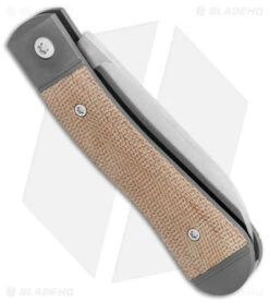 Jack Wolf Knives K9 Jack Slip Joint Pocket Knife Natural Micarta (2.9" Satin) -EOSS Knives Shop Jack Wolf Knives K9 Jack SJ Pocket Knife Natural Micarta Satin BHQ 141935 jr side