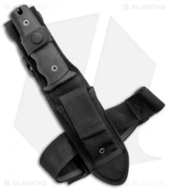 Mac Coltellerie Z08 Military Knife Serrated Fixed (6.2" Stainless Steel) -EOSS Knives Shop MKM Z08 Military Knife Ser Fixed Black BHQ 135303 jr sheath