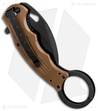 Mantis Karambit Spring Assisted Knife Coyote Brown G-10 (2.75" Black) 3 Mantis Karambit Spring Assisted Knife Coyote Brown G-10 (2.75" Black) - Image 3