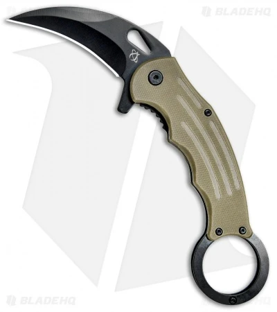 Mantis Karambit Spring Assisted Knife Tan G-10 (2.75" Black) 1 Mantis Karambit Spring Assisted Knife Tan G-10 (2.75" Black)