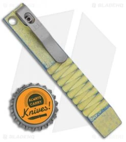 Maverick Customs 4" Pocket Pry Bar Tool Titanium Grey Alternating Zig-Zag -EOSS Knives Shop Maverick Customs 4in Ti Pocket Pry Bar Tool Alternating Scallop Yellow BHQ 136046 jr bottlecap