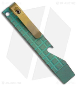 Maverick Customs Pocket Pry Bar Tool Frag SW Green/Gold Titanium (4")