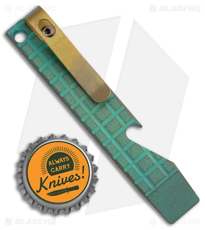 Maverick Customs Pocket Pry Bar Tool Frag SW Green/Gold Titanium (4") 3 Maverick Customs Pocket Pry Bar Tool Frag SW Green/Gold Titanium (4") - Image 3