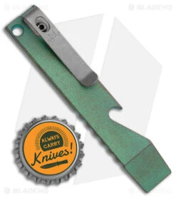 Maverick Customs Pocket Pry Bar Tool Milled Green/Gray Titanium (4") 5 Maverick Customs Pocket Pry Bar Tool Milled Green/Gray Titanium (4") -EOSS Knives Shop Maverick Customs 4in Ti Pocket Pry Bar Tool Milled Green Gray BHQ 174210 jr bottlecap