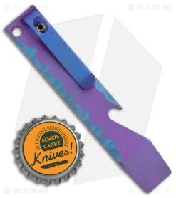 Maverick Customs Pocket Pry Bar Tool Rock Purple/Blue Titanium (4") 5 Maverick Customs Pocket Pry Bar Tool Rock Purple/Blue Titanium (4") -EOSS Knives Shop Maverick Customs 4in Ti Pocket Pry Bar Tool Rock Purple Blue BHQ 174205 jr bottlecap