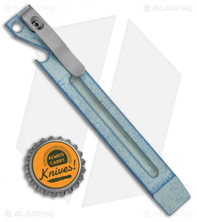 Maverick Customs 5.25" Titanium Pocket Pry Bar Bottle Opener - Fuller Blue/Green 3 Maverick Customs 5.25" Titanium Pocket Pry Bar Bottle Opener - Fuller Blue/Green - Image 3