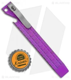 Maverick Customs Pocket Pry Bar Tool Ti Bottle Opener- (5.25" Purple Fragtanium) 5 Maverick Customs Pocket Pry Bar Tool Ti Bottle Opener- (5.25" Purple Fragtanium) -EOSS Knives Shop Maverick Customs 5in Ti Pocket Pry Bar Bottle Opener Tool Purple Frag BHQ 136105 jr bottlecap