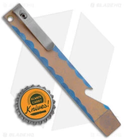 Maverick Customs Pocket Pry Bar Tool Bronze/Blue Rock Titanium (5") 5 Maverick Customs Pocket Pry Bar Tool Bronze/Blue Rock Titanium (5") -EOSS Knives Shop Maverick Customs 5in Ti Pocket Pry Bar Tool Rock Bronze Blue BHQ 174229 jr bottlecap