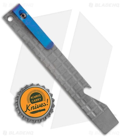 Maverick Customs Pocket Pry Bar Tool Stonewash Frag Anodized Blue Ti (5") 3 Maverick Customs Pocket Pry Bar Tool Stonewash Frag Anodized Blue Ti (5") - Image 3