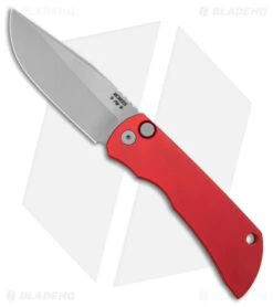 McNees Knives MAC2 AutoMac Knife Red Aluminum (3.5" Stonewash MagnaCut)