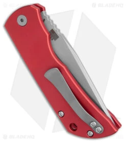 McNees Knives MAC2 AutoMac Knife Red Aluminum (3.5" Stonewash MagnaCut) -EOSS Knives Shop McKnees Knives MAC2 Auto Red MagnaCut BHQ 176226 jr side