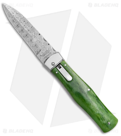 Mikov 241 Predator Lever Lock Automatic Knife Green Camel Bone (3.75" Damascus) 1 Mikov 241 Predator Lever Lock Automatic Knife Green Camel Bone (3.75" Damascus)