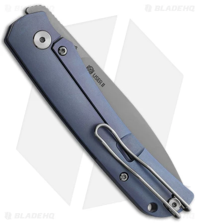 PMP Knives User II Frame Lock Knife Blue Titanium (3" Bead Blast) 2 PMP Knives User II Frame Lock Knife Blue Titanium (3" Bead Blast) - Image 2