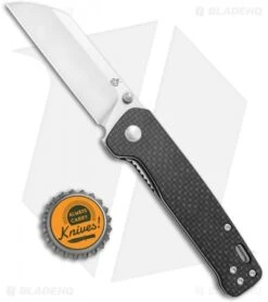 QSP Penguin Liner Lock Knife Black G-10/Carbon Fiber (3.12" Satin D2) -EOSS Knives Shop QSP Knife Penguin LL CF Overlay G 10 Satin QS130 E BHQ 120235 jr bottlecap