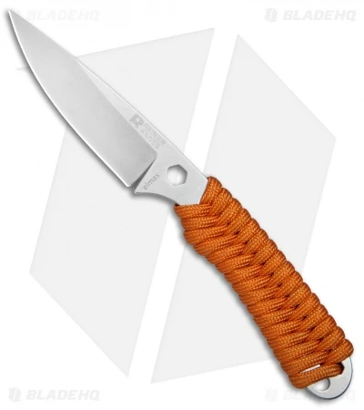 Rainier Knives Fastpak Fixed Blade Knife Orange Paracord (2.8" Stonewash) 1 Rainier Knives Fastpak Fixed Blade Knife Orange Paracord (2.8" Stonewash)
