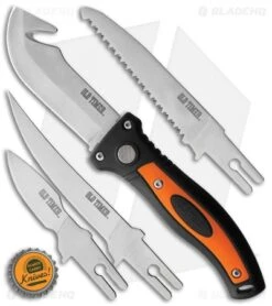 Schrade Old Timer Interchangeable Switch-It Knife Black/Orange Polymer 1129767 -EOSS Knives Shop Schrade Old Timer Switch It Orange BHQ 116628 jr bottlecap